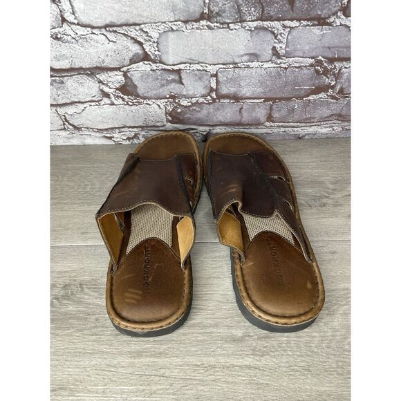 Rockport Brown Leather Cushion Open Toe Casual Slides Sandals Men Sz 11M US/44EU - Picture 7 of 16